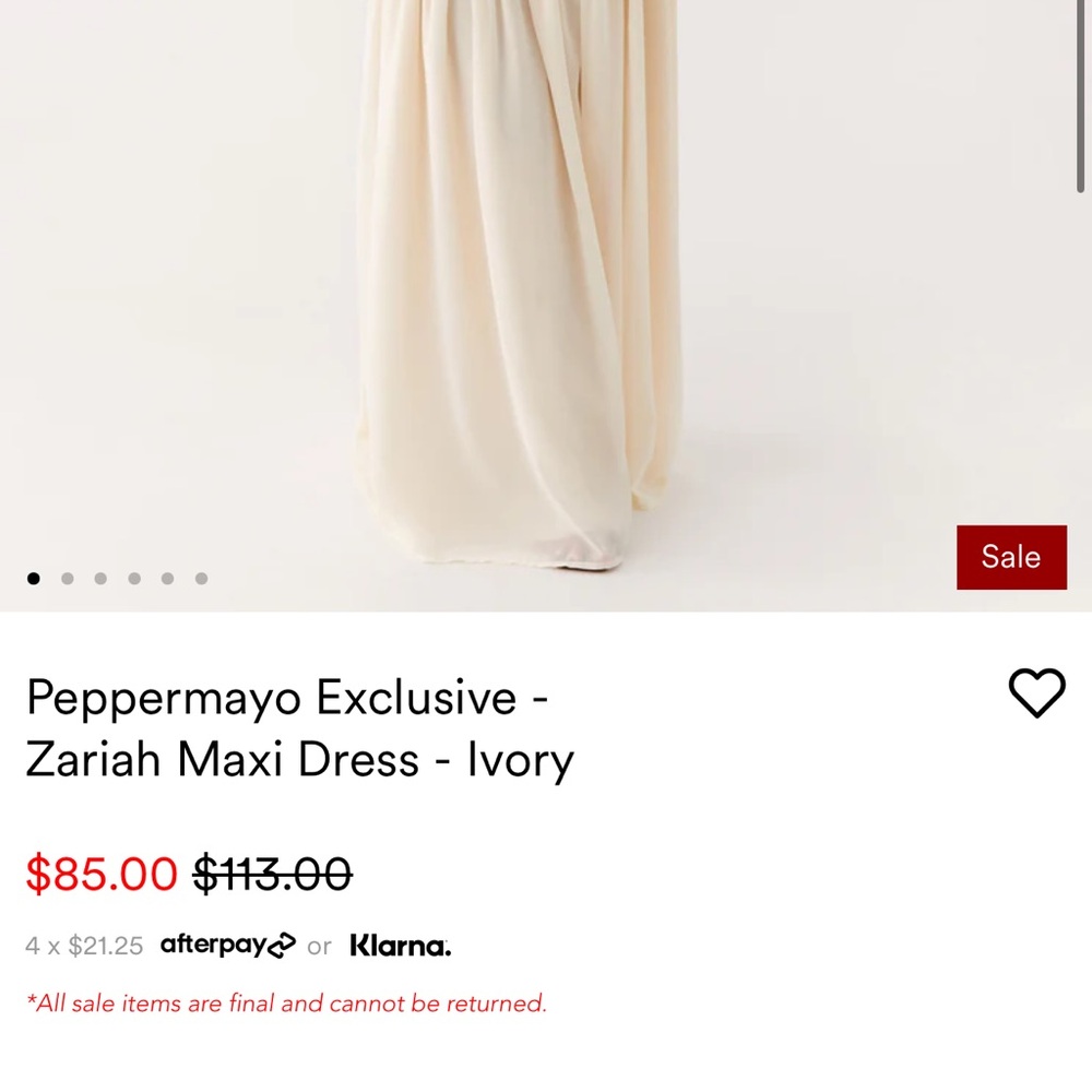Peppermayo Cream Maxi Dress with Black Trim - Picture 3 of 7